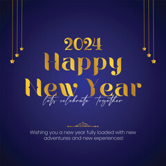 Happy new year 2024 design. Colorful premium vector design for poster, banner, greeting and new year 2024 celebration.