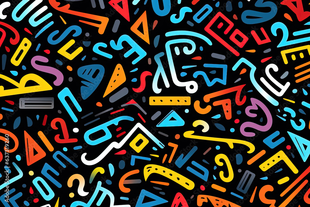 Aufkleber abstract black strokes, hand sketched vector pattern. retro abstract pattern in geometric style. abs