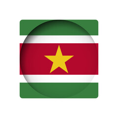 Suriname flag - behind the cut circle paper hole with inner shadow.