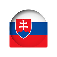Slovakia flag - behind the cut circle paper hole with inner shadow.