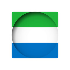 Sierra Leone flag - behind the cut circle paper hole with inner shadow.