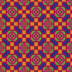 Fototapeta na wymiar Ornament in ethnic style.Seamless pattern with abstract shapes. Repeat design for fashion, textile design, on wall paper, wrapping paper, fabrics and home decor.