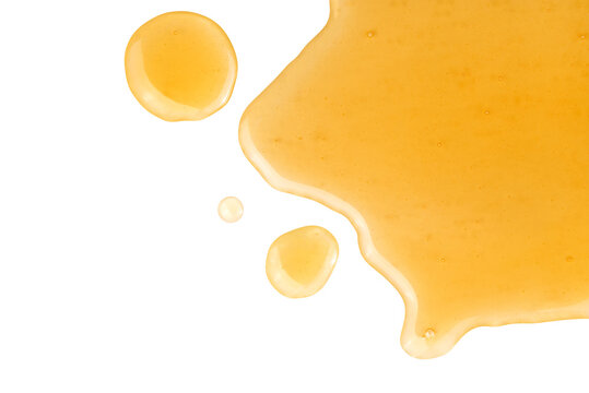 Spilled honey isolated on transparent background.