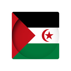 Sahrawi Arab Democratic Republic flag - behind the cut circle paper hole with inner shadow.