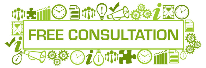 Free Consultation Symbols Surrounded Box Green 