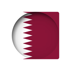 Qatar flag - behind the cut circle paper hole with inner shadow.