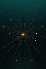 Interstellar Minimalist Astronomy in Teal and Gold - A Monochromatic Voyage through Geometric Spaces, Radiating Strength with Mathematical Precision - Background created with Generative AI Technology