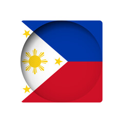 Philippines flag - behind the cut circle paper hole with inner shadow.