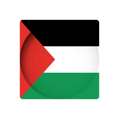 Palestine flag - behind the cut circle paper hole with inner shadow.
