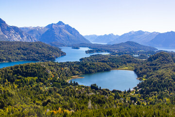 Naklejka na ściany i meble Bariloche beautiful views, landscapes, mountains and lakes Patagonia Argentina