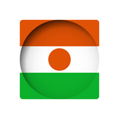 Niger flag - behind the cut circle paper hole with inner shadow.