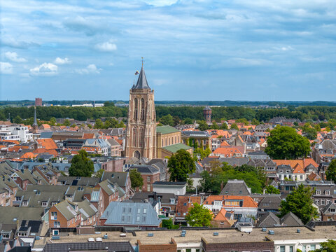 Aerial view of the dutch city named Gorinchem