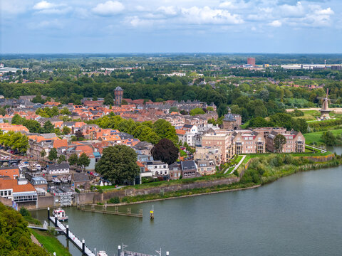 Aerial view of the dutch city named Gorinchem