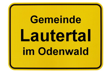 Illustration eines Ortsschildes der Gemeinde Lautertal in Hessen