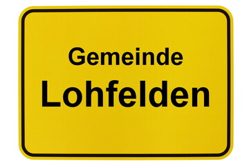 Illustration eines Ortsschildes der Gemeinde Lohfelden in Hessen