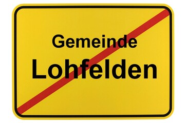 Illustration eines Ortsschildes der Gemeinde Lohfelden in Hessen