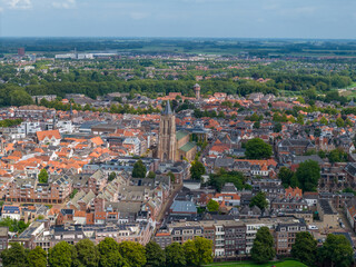 Fototapeta na wymiar Aerial view of the dutch city named Gorinchem