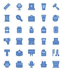 Fill blue outline icon for barbershop