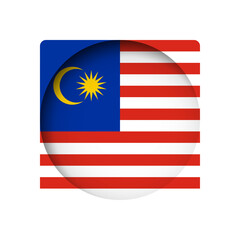 Malaysia flag - behind the cut circle paper hole with inner shadow.