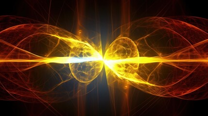 Quantum entanglement, scientific technology abstract concept. AI generated.