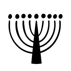 Menorah Hanukkah Shape Illustration Logo Icon Art
