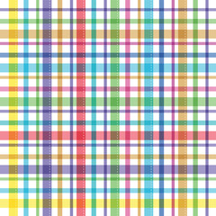 Checks plaid square textile, fabric background. Abstract seamless colorful fashion shirt patterns. Vector illustration.