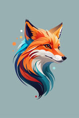 bright vector fox head logo