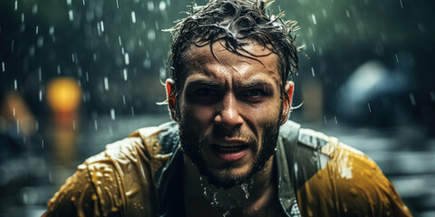 A Test of Determination: A photo of a fighter training in the rain, symbolizing the determination and discipline it takes to be a fighter.