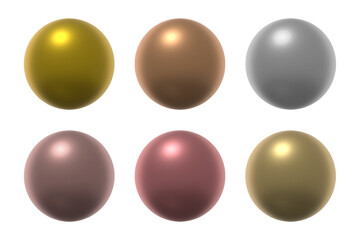 Shiny 3D pearl balls in six colors
