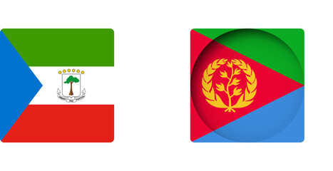 Fototapeta premium Eritrea flag - behind the cut circle paper hole with inner shadow.