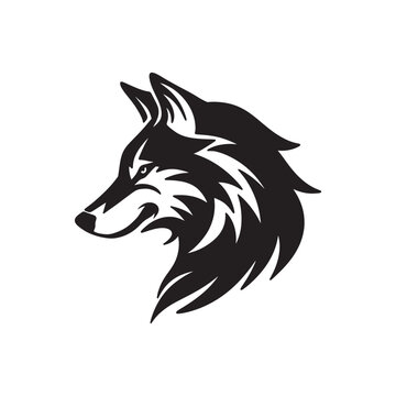 Wolf logo vector isolated on white background