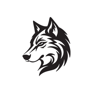 Wolf logo vector isolated on white background