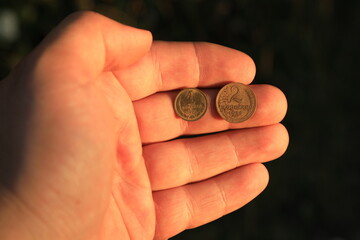 The smallest soviet money in hand