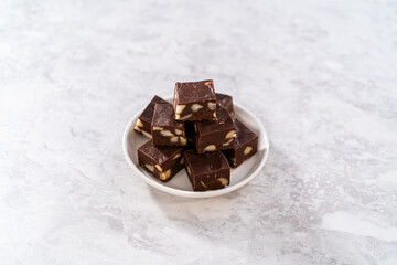 Chocolate macadamia fudge