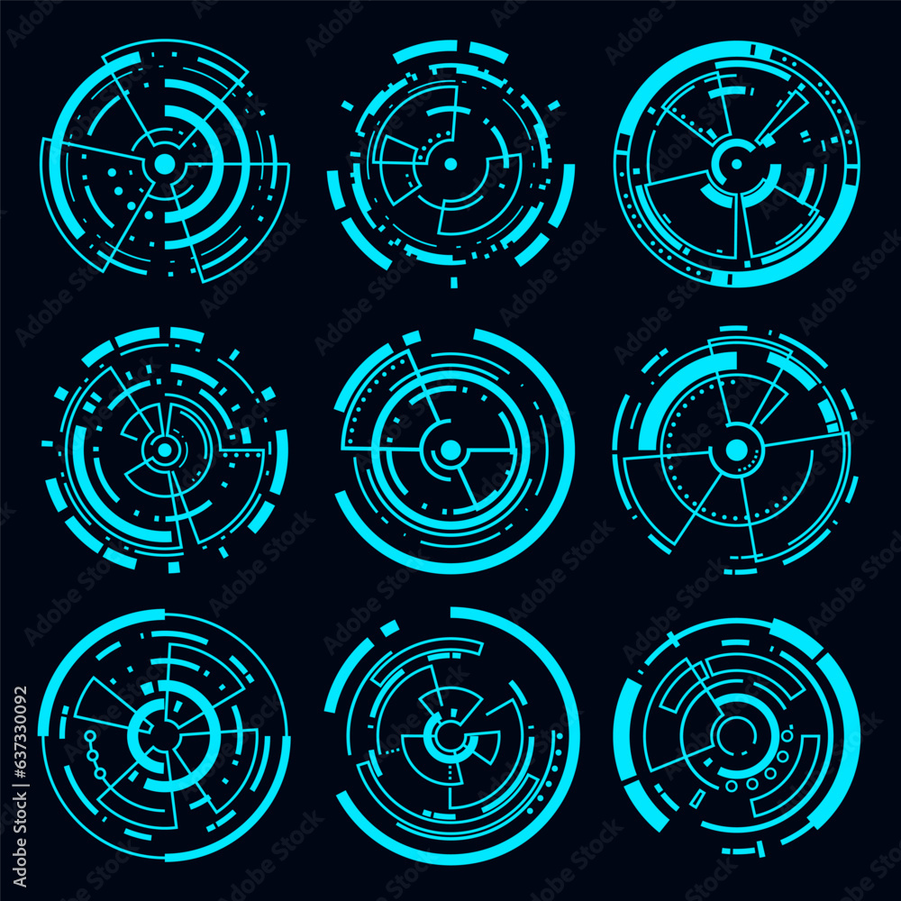 Poster vector technology hi-tech element. sci-fi hud futuristic frame technology circle.