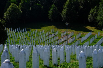 grounds of the Srebrenica Memorial Cemetery