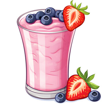 Cartoon Fruit Smoothie Clipart, Transparent Background