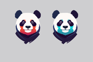 bright vector logo face bear panda beast logo, sign, symbol

