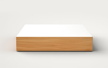 wood box display for product placement white background