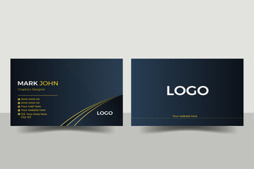 Obraz premium Creative or modern Business & visiting card blue black and golden color text.