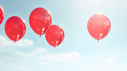 Fototapeta premium red balloons on sky.Generative Ai