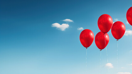 Fototapeta premium red balloons on sky.Generative Ai