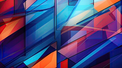 Abstract Elegance on Display - Tinted Wallpaper with Cubism Elements - A Symphony of Dramatic Diagonals, Contrasting Shadows, and Lively Colors - Background created with Generative AI Technology