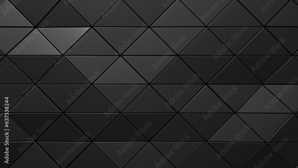 Poster 3d abstract black triangle background. 3d rendering