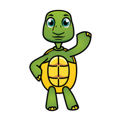 turtle cartoon character vector template 1a