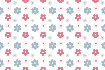 cute flower with geometric shape seamless pattern background