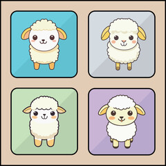 Sheep cartoon icon set