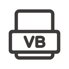 製品設計やアプリ開発やプログラミングに最適な、シンプルで使いやすいプログラミング言語VBのアイコン