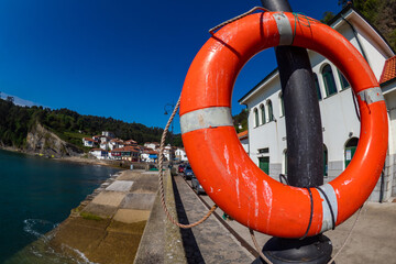 Tazones, Spain - Marina in the fishing village of Tazones Spain on the Costa Verde on the Camino de...