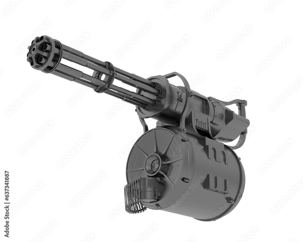 Poster machine gun isolated on transparent background. 3d rendering - illustration